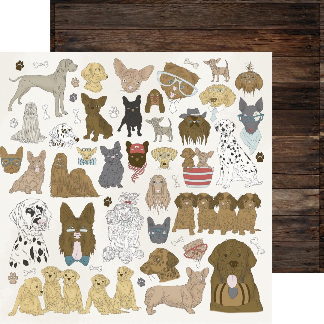 Cartoncini sui cani per scrap booking