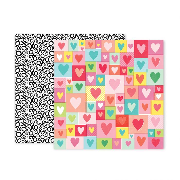 Carte Scrap Cuori Multicolori e XO Bianco Nero