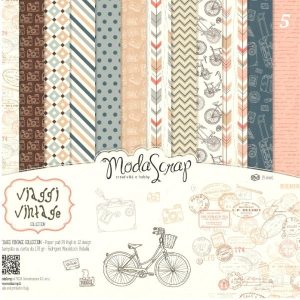 MODASCRAP PAPER PACK - VIAGGI VINTAGE COLLECTION 30X30CM '